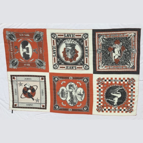 Gaultier jeans 1990s rare boho tattoo print pareu/sarong on fine woven cotton. - Picture 1 of 7
